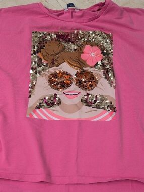 Mayoral Girls' Pink Sequin Graphic Tee Size 18 Yrs Old